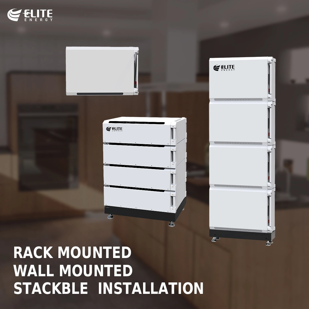 Elite 48V 51.2V 100ah 200ah 300ah 400ah 5kwh 10kwh 15kwh 20kwh Low Voltage Stackable Wall Rack Mounted Lithium Iron Phosphate LiFePO4 Li-ion Battery for Ess